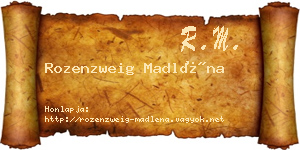 Rozenzweig Madléna névjegykártya